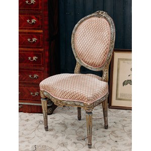 Paire de chaises en bois et tissu n°992
