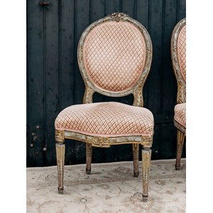Paire de chaises en bois et tissu n°992