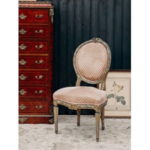 Paire de chaises en bois et tissu n°992