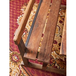 Pupitre d'écolier double en bois n°554