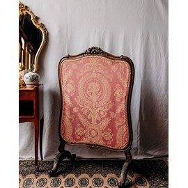 Pare-feu de cheminée en bois et tissu n°17