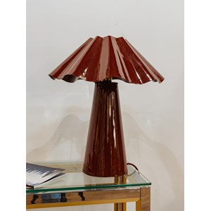 Lampe à poser en acier laqué bordeaux n°687