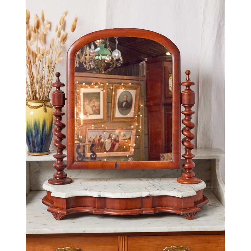 Miroir art déco pour coiffeuse en marbre blanc n°991