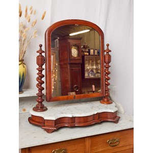 Miroir art déco pour coiffeuse en marbre blanc n°991