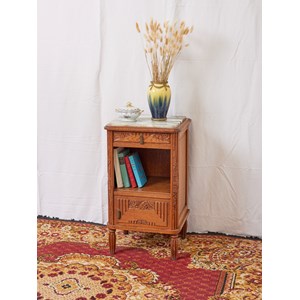 Table de chevet art déco en marbre blancn°1200