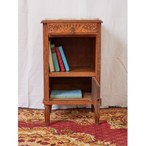 Table de chevet art déco en marbre blancn°1200