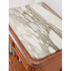 Table de chevet art déco en marbre blancn°1200