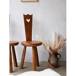 Paire de chaises brutalistes en chêne n°987