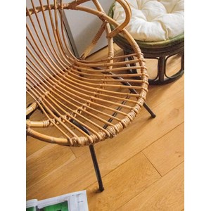 Fauteuil en rotin et métal noir n°710