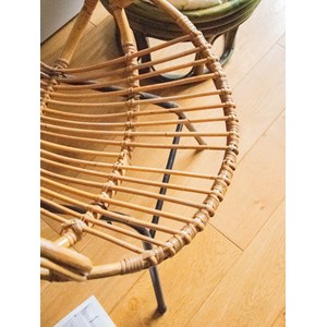 Fauteuil en rotin et métal noir n°710