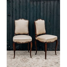 Paire de chaises en bois et tissu n°993