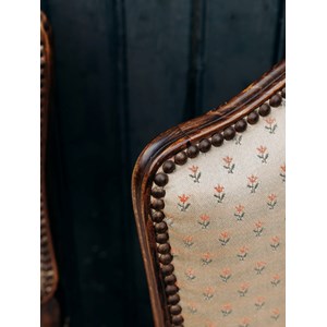 Paire de chaises en bois et tissu n°993