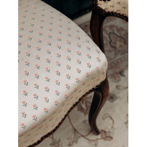 Paire de chaises en bois et tissu n°993