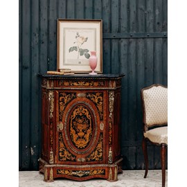 Buffet en bois et marbre noir n°688