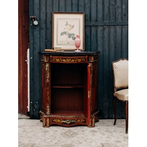 Buffet en bois et marbre noir n°688