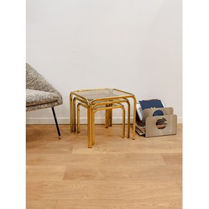 Tables gigognes dorées et en verre n°137