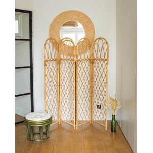 Grand paravent en rotin clair n°27