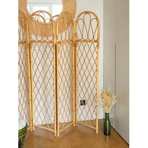 Grand paravent en rotin clair n°27