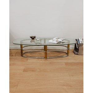 Table basse ovale en verre n°786