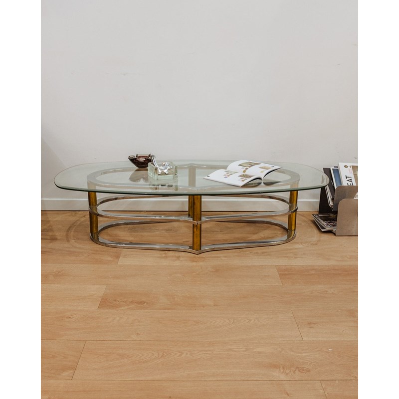 Table basse ovale en verre n°786