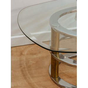 Table basse ovale en verre n°786
