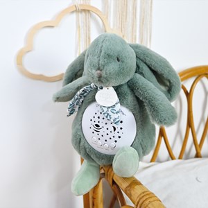 Veilleuse musicale projections d'étoiles vert sauge (24 cm)