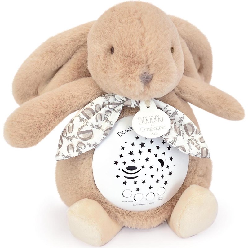 Veilleuse musicale projections d'étoiles beige sable (24 cm)