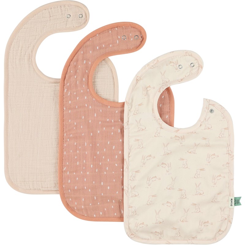 Lot de 3 bavoirs rosy rabbit