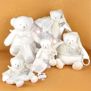 Doudou ours cape blanc (25 cm)
