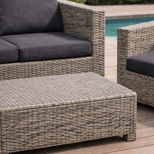 Socotra salon de jardin 4 places en résine tressée gris et noir