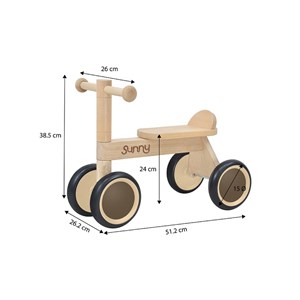 Chariot marche mini 4 roues bois
