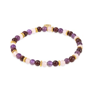 Bracelet en pierres améthyste quartz rose et grenat taille s (enfant) - sloya