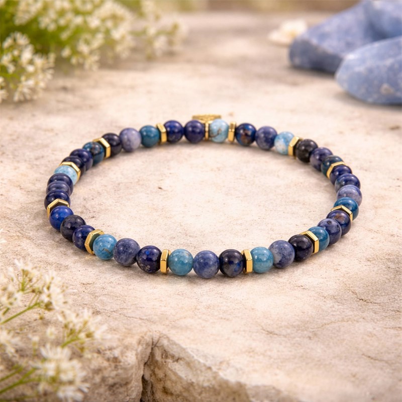 Bracelet en pierres lapis-lazuli, sodalite et apatite taille m (femme) - sloya