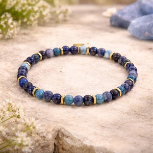Bracelet en pierres lapis-lazuli, sodalite et apatite taille l (homme) - sloya