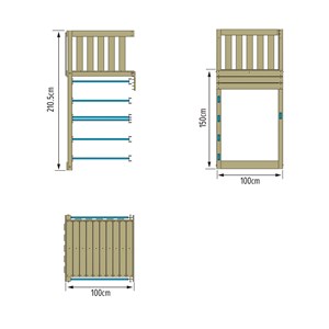 Plateforme avec échelle 150 cm