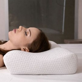 Oreiller ergonomique duo ajustable mémoire de forme, taie bambou incluse