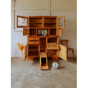 Vaisselier en pin et vert moucheté n°37