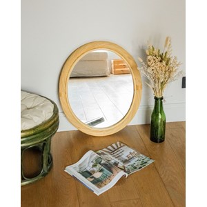 Miroir ovale en paille torsadée n°956