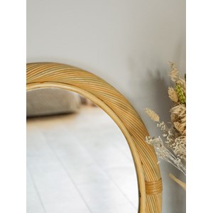 Miroir ovale en paille torsadée n°956