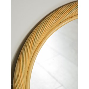 Miroir ovale en paille torsadée n°956