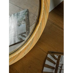 Miroir ovale en paille torsadée n°956