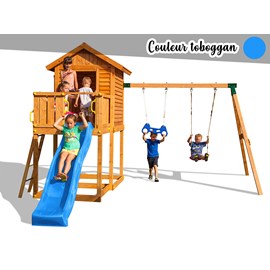 Aire de jeux my house move - toboggan bleu - fungoo