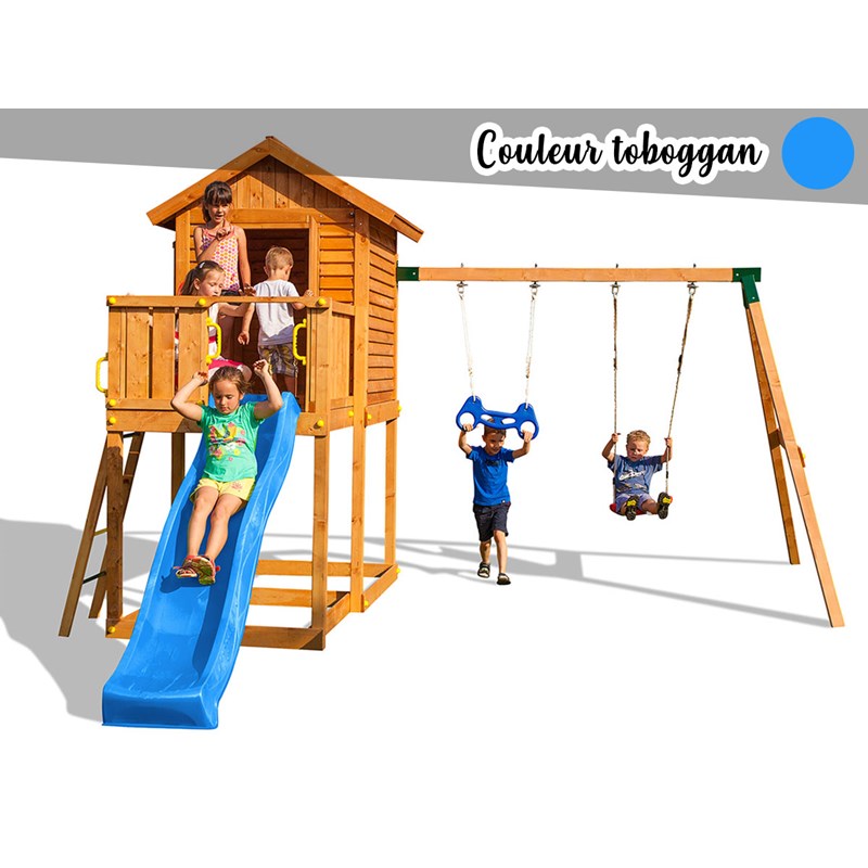 Aire de jeux my house move - toboggan bleu - fungoo