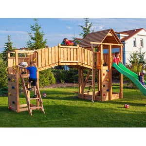 Aire de jeux rainbow fortress tip - toboggan vert - fungoo