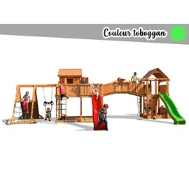 Aire de jeux maxi spider land - toboggan vert - fungoo