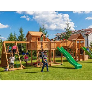 Aire de jeux maxi spider land - toboggan vert - fungoo