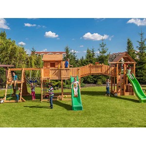 Aire de jeux maxi spider land - toboggan vert - fungoo