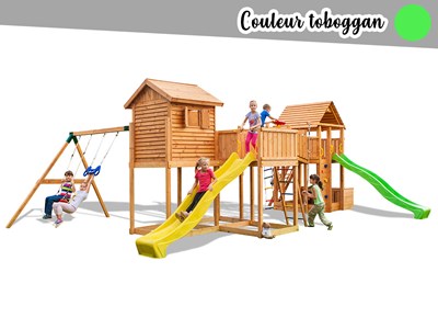 Aire de jeux maxi play box - toboggan vert - fungoo