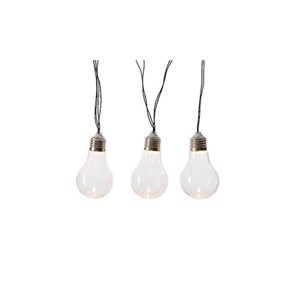 Guirlande lumineuse solaire 10 ampoules led blanc chaud