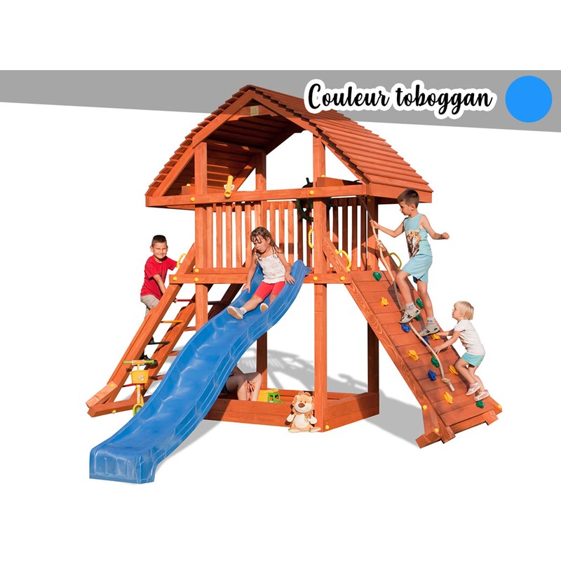 Aire de jeux giant - toboggan bleu - fungoo